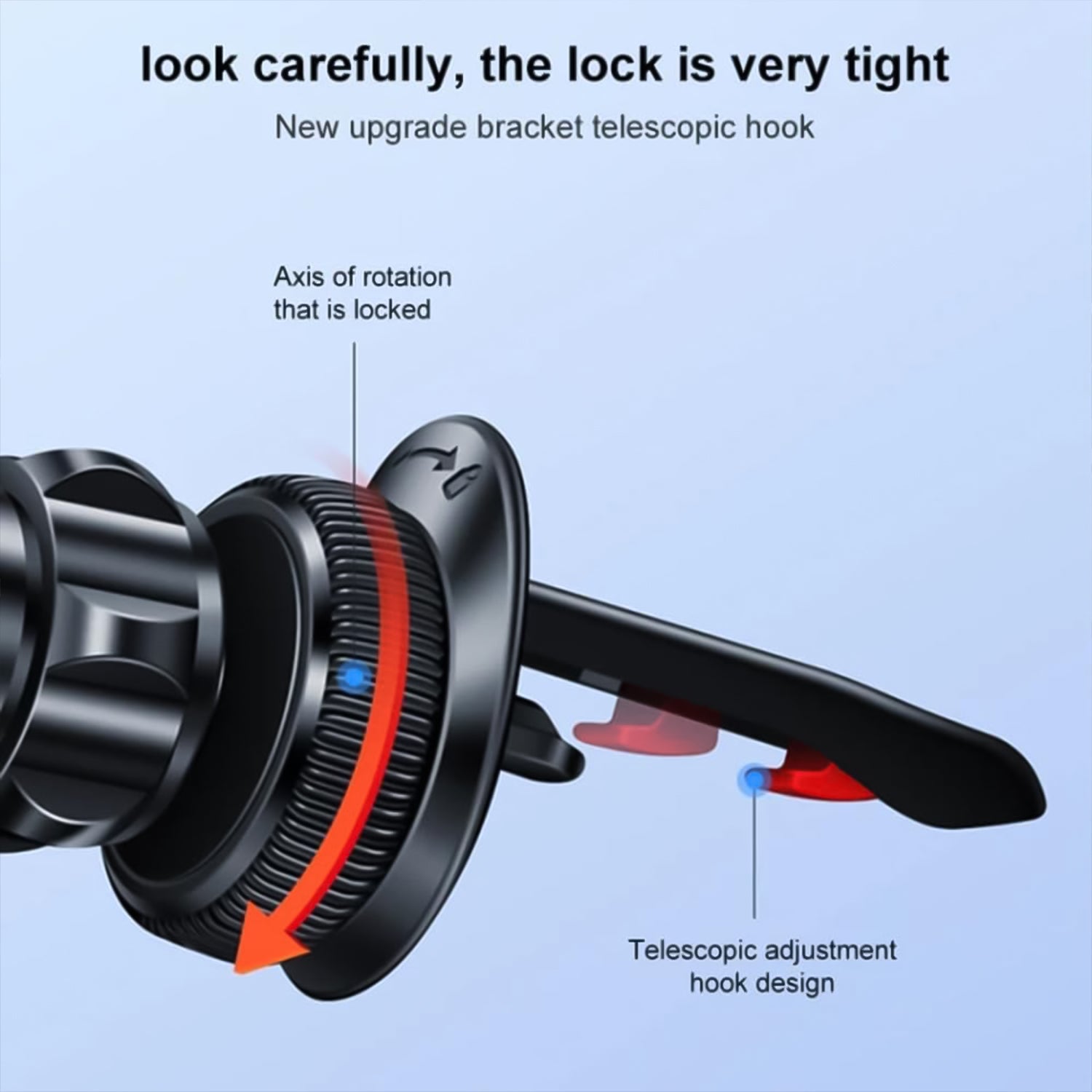 Black zinc alloy magnetic car phone mount foldable design