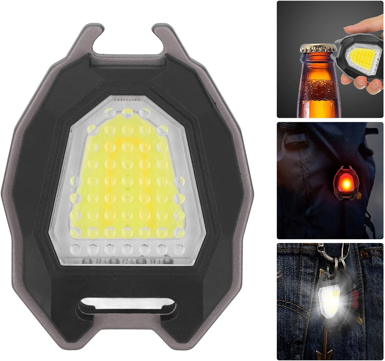 Outdoor rechargeable LED flashlight with cigarette lighter keychain