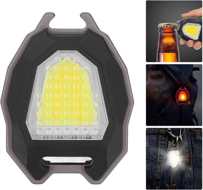 Outdoor rechargeable LED flashlight with cigarette lighter keychain
