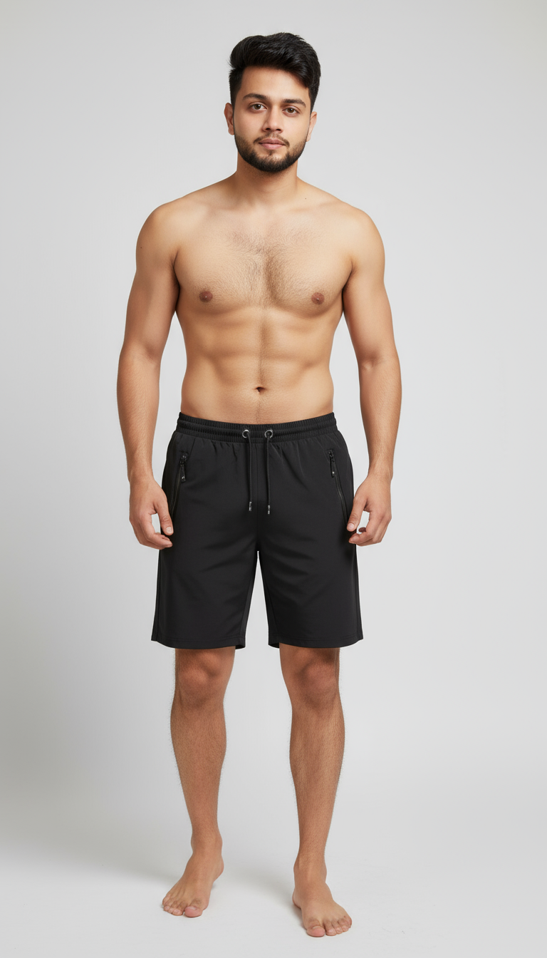 Multicolor men's shorts combo featuring regular fit and cotton blend material for casual summer wear