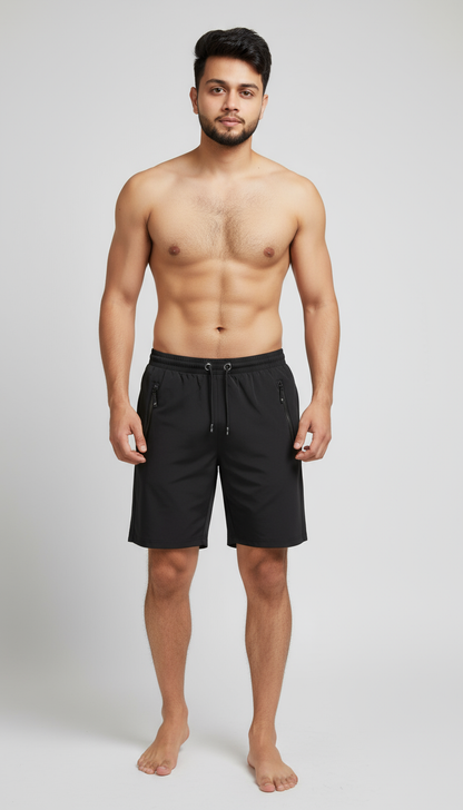 Multicolor men's shorts combo featuring regular fit and cotton blend material for casual summer wear