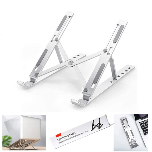 Metal portable laptop stand with 6 adjustable angles for desk