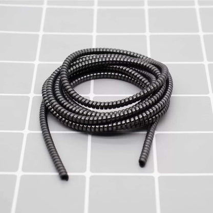 Metallic finish spiral cable protector wrap for USB and charger cords