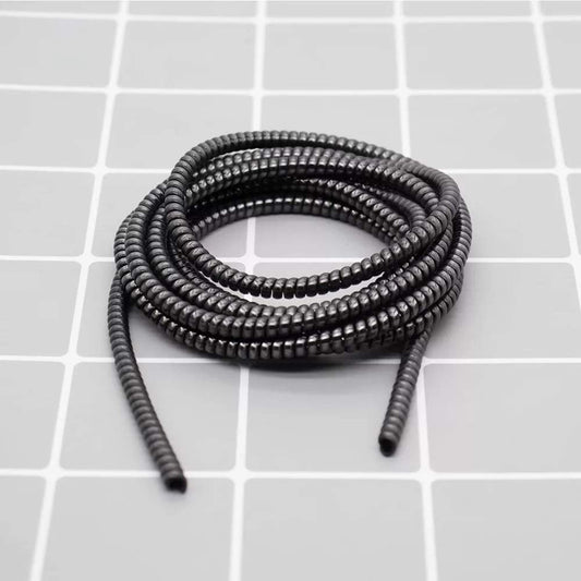 Metallic finish spiral cable protector wrap for USB and charger cords