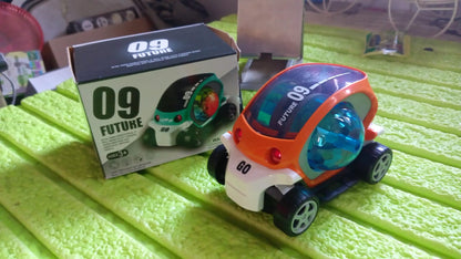 Light and music stunt car spinning during playtime