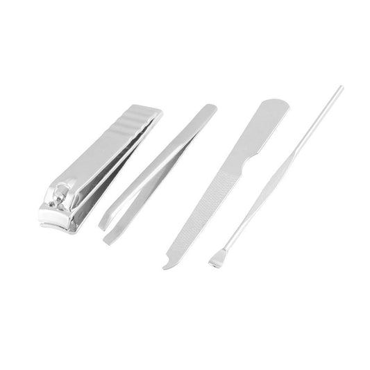 Stainless steel nail clipper kit with 4 tools and travel case