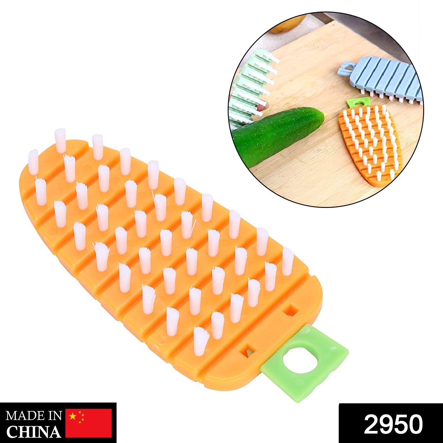 Non-toxic fruit and vegetable cleaning brush with durable bristles