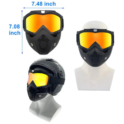 Off-road riding goggles with dustproof breathable face mask