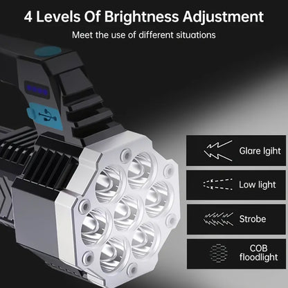 Outdoor camping torch multi-mode rechargeable bright LED lantern