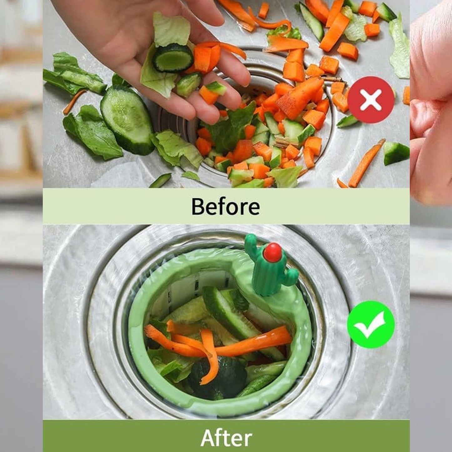 Plastic sink basket strainer with easy clean removable design