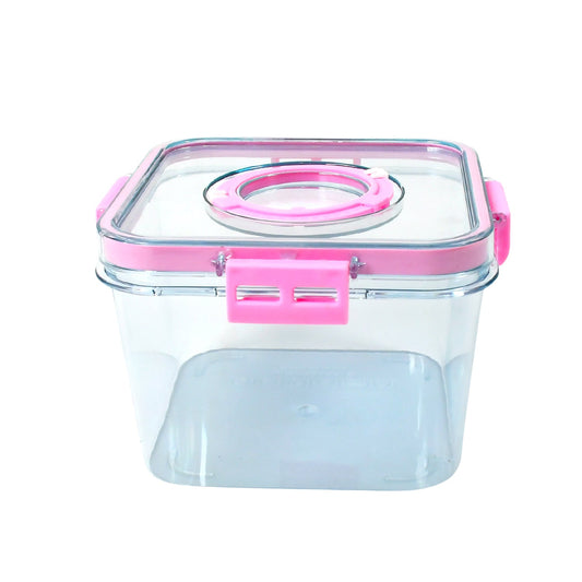 Clear plastic food storage container with lid for refrigerator