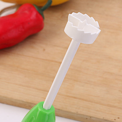 Kitchen plastic spiralizer cutting hollowed onion with ease
