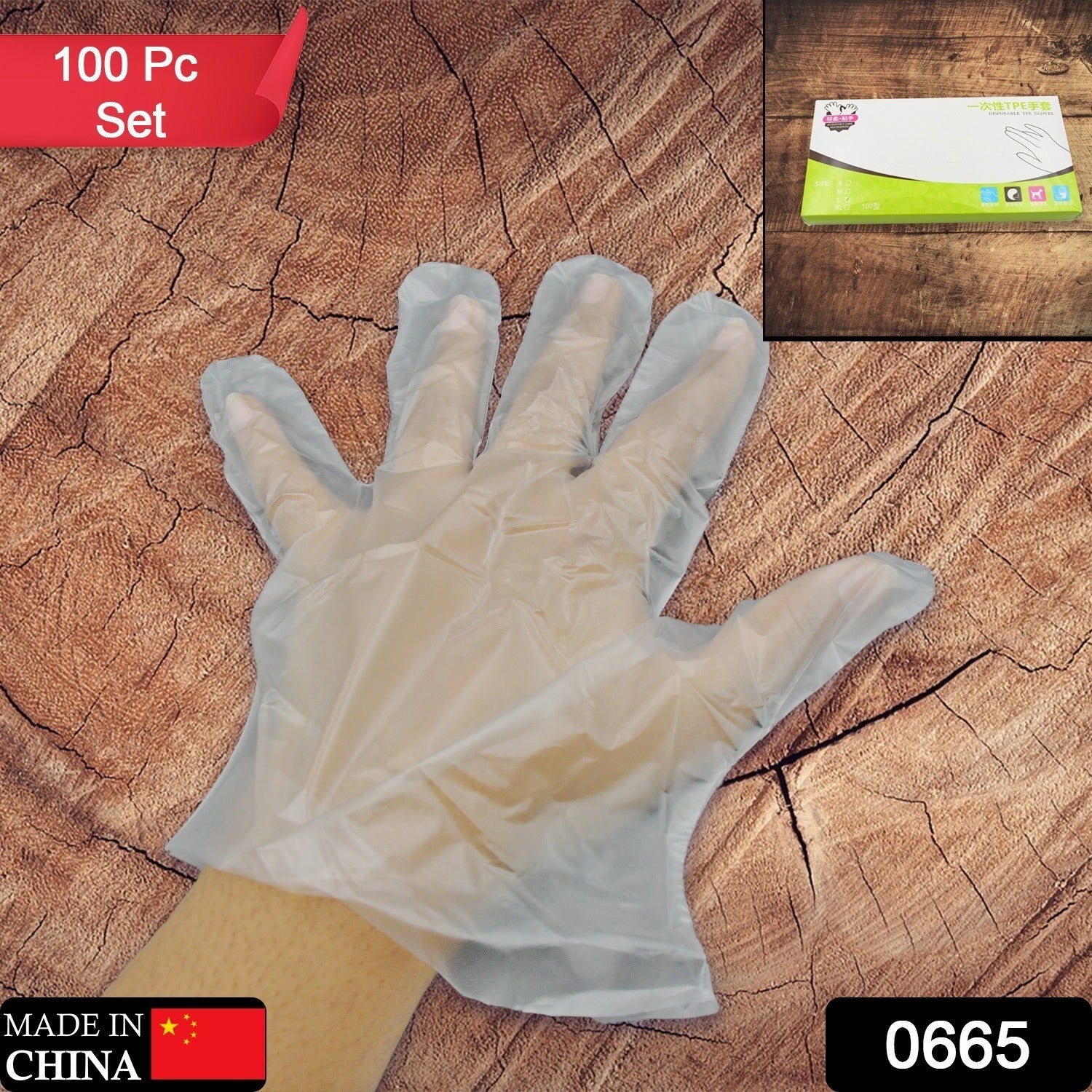 Transparent powder free hand gloves for cooking and cleaning