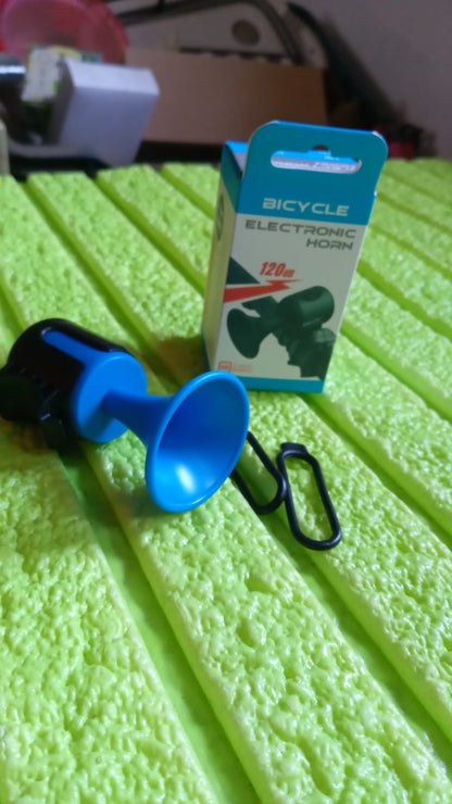 Battery powered loud bike horn installed on mountain bike