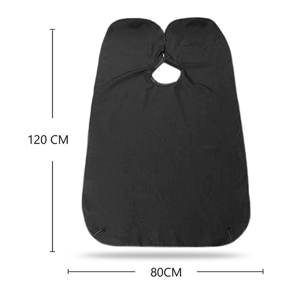 Grooming apron catching mustache and beard hair clippings