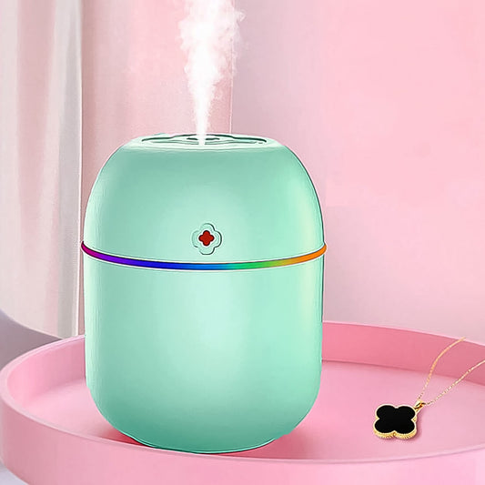 Portable mini humidifier with USB cable and color-changing light