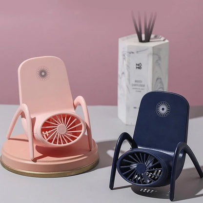 Portable mobile phone holder fan with adjustable wind speed and USB charging
