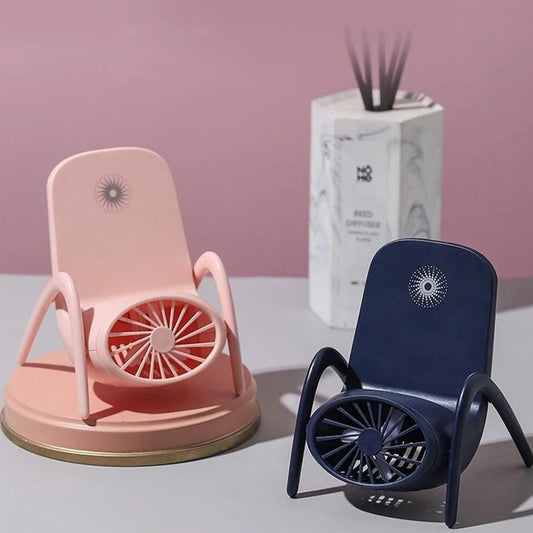 Portable mobile phone holder fan with adjustable wind speed and USB charging