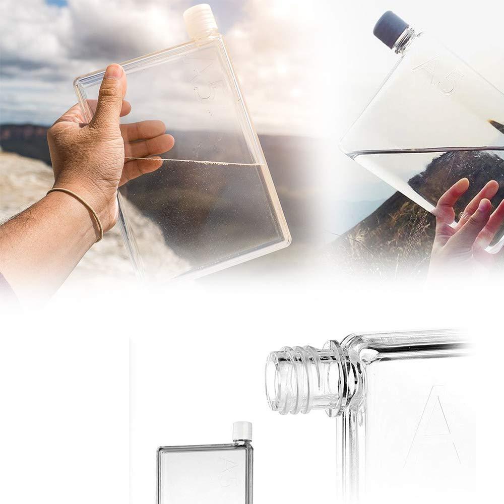Space-saving hydration notebook bottle for travel