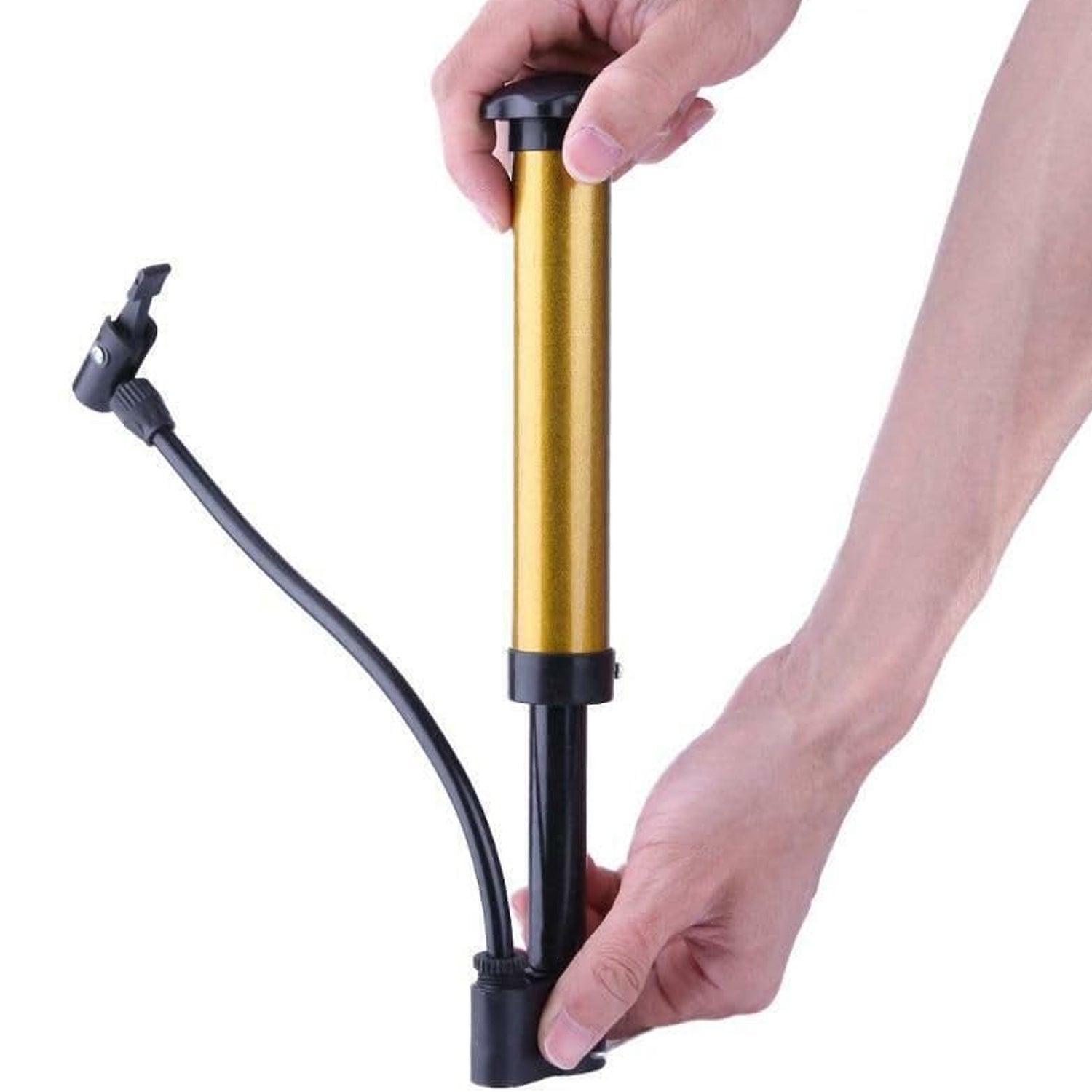 Hand pump for volleyball and football inflation

