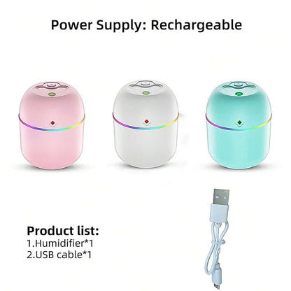 Portable humidifier with colorful nighttime mood lighting