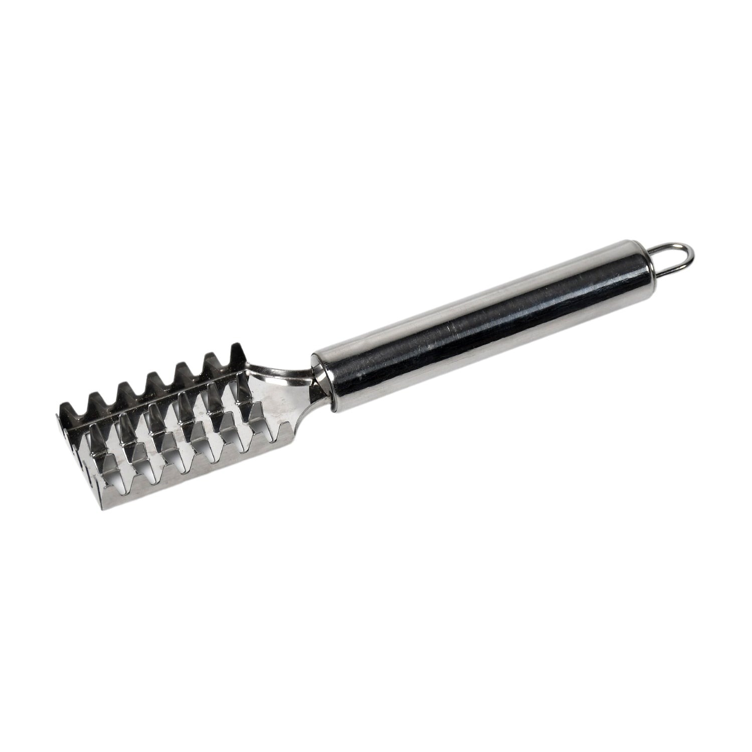 Safe fish scale scraper knife in use for fish cleaning