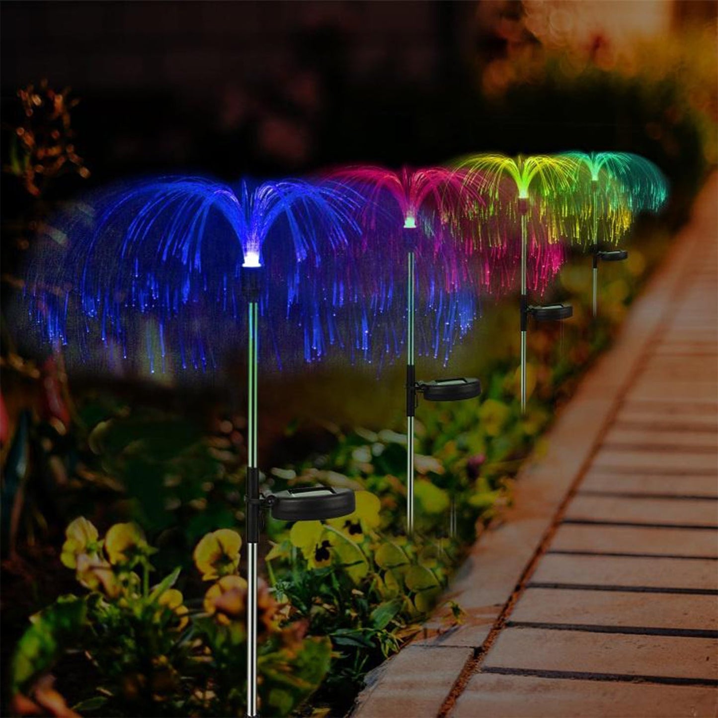 Solar powered decorative jellyfish garden lights 2 pack