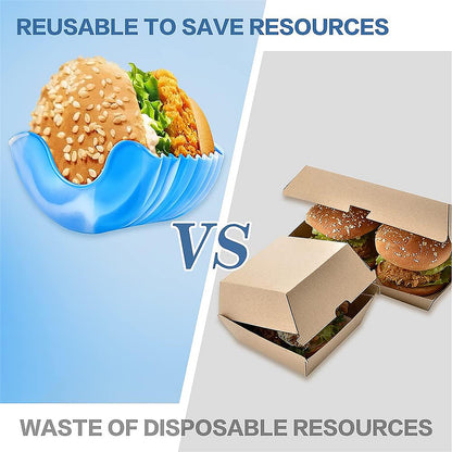 Reusable silicone holder keeping sandwich and burger intact mess free