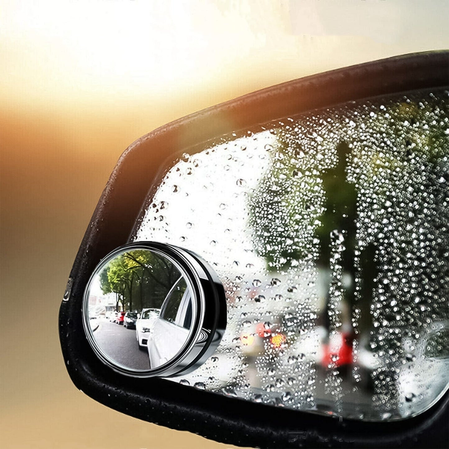 Pack of two frameless blind spot mirrors for cars and SUVs