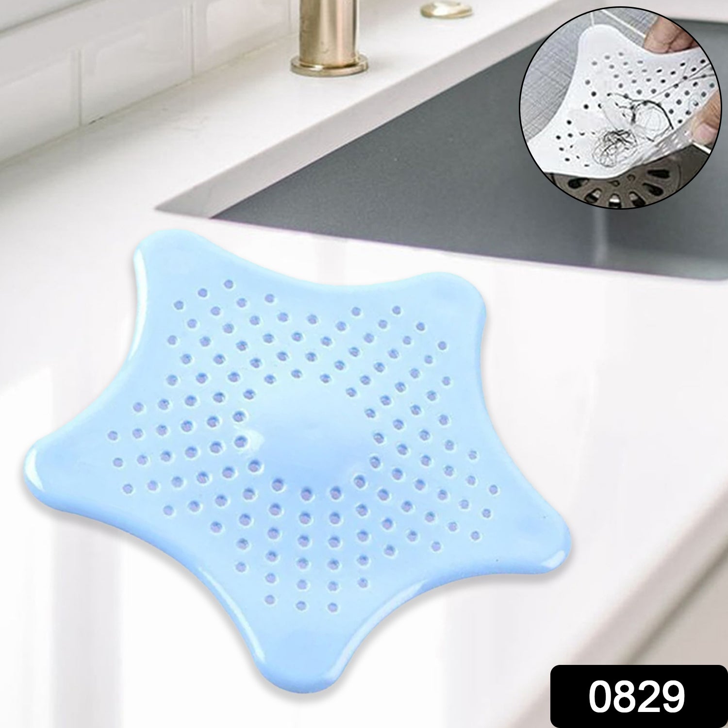 star shape sink filter, silicone drain hair catcher, bathroom drain trap, kitchen sink strainer, reusable drain cover, starfish hair catcher, suction cup drain cover