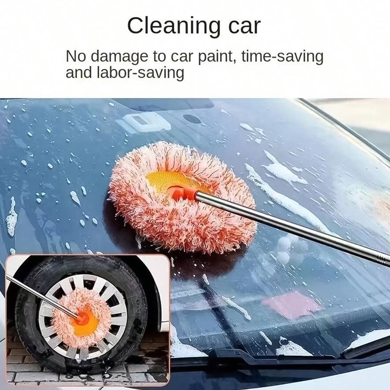 SwiftMop Self squeeze twist mop with expandable handle for car wash