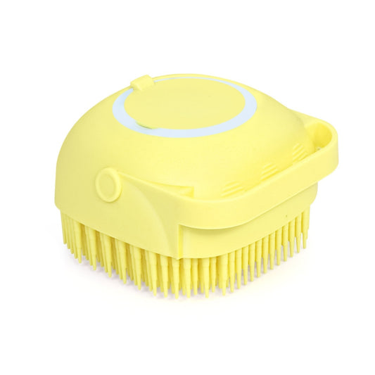 Silicone bath body brush with refillable shampoo dispenser, perfect for gentle exfoliation and daily skin cleansing