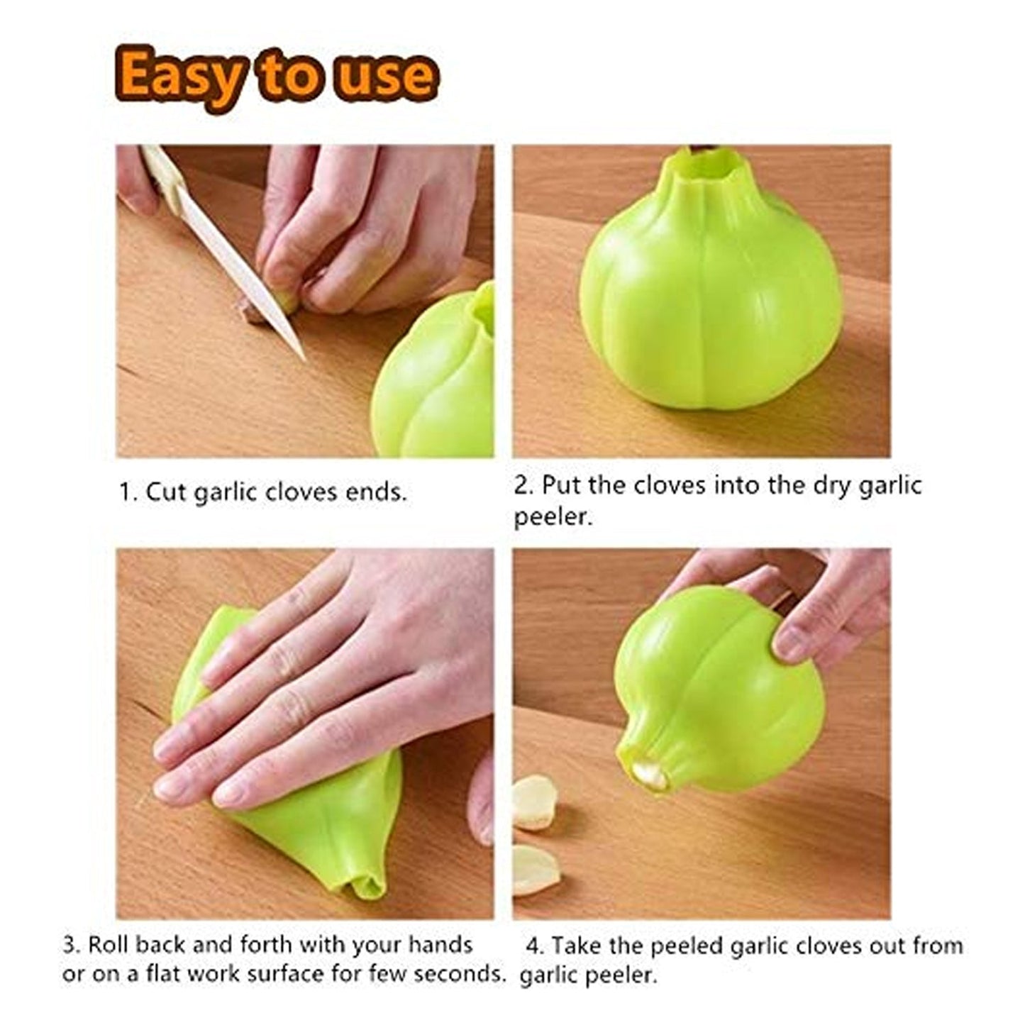 Garlic peeling tube with silicone body, light, durable, and washable for multiple kitchen uses