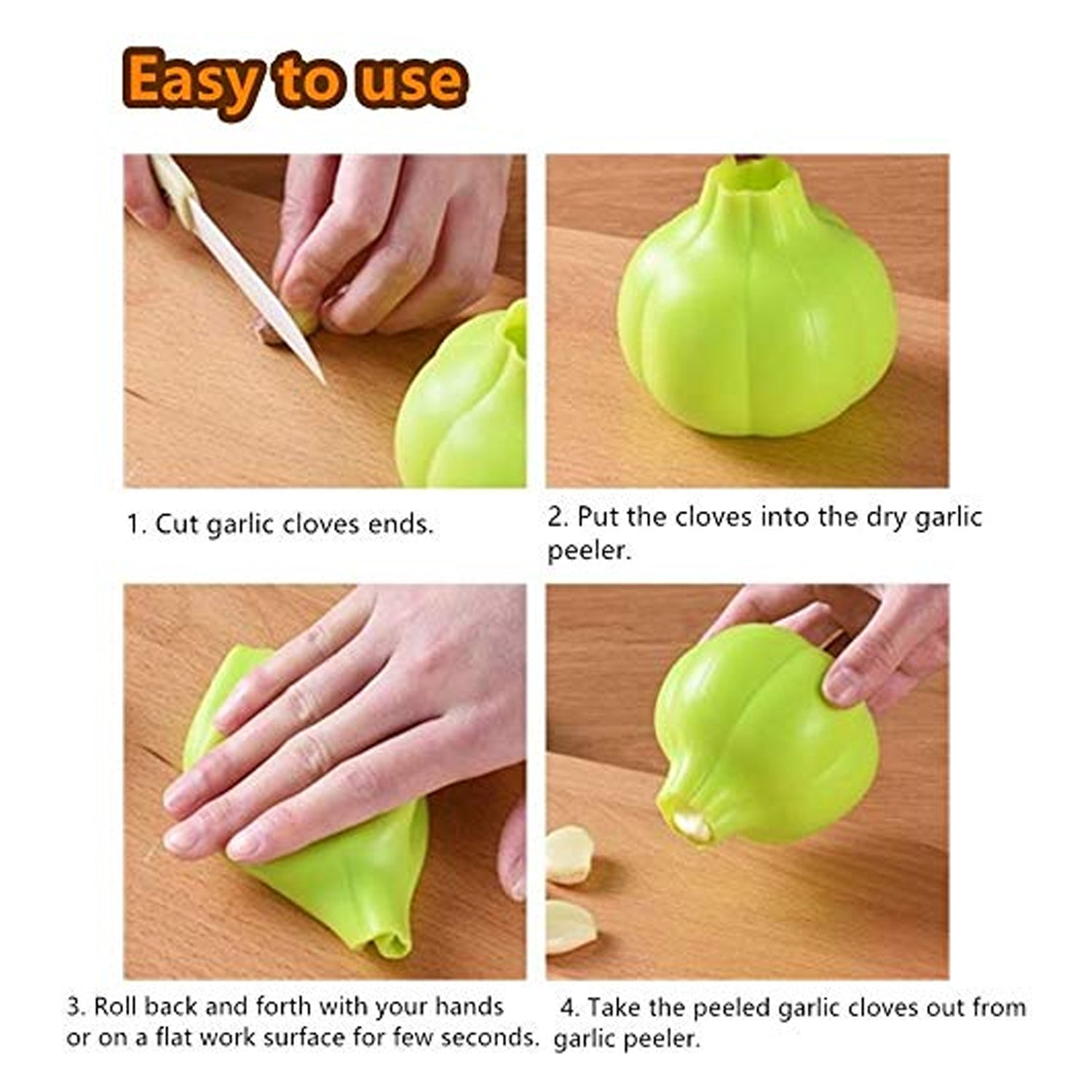 Garlic peeling tube with silicone body, light, durable, and washable for multiple kitchen uses