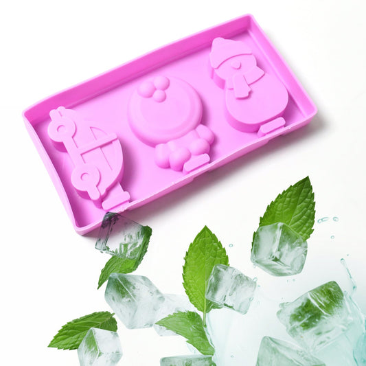 Silicone ice cream mold with reusable sticks and lids for homemade popsicles