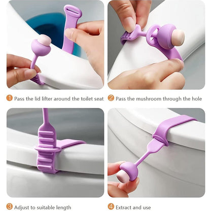 ToiletMate Lift Band, Soft mushroom grip silicone toilet lid lifter reusable band
