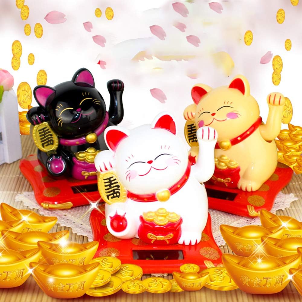 Battery free solar waving cat for good luck and wealth