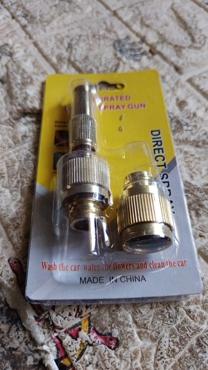 Brass hose nozzle spray gun with adjustable pressurized water