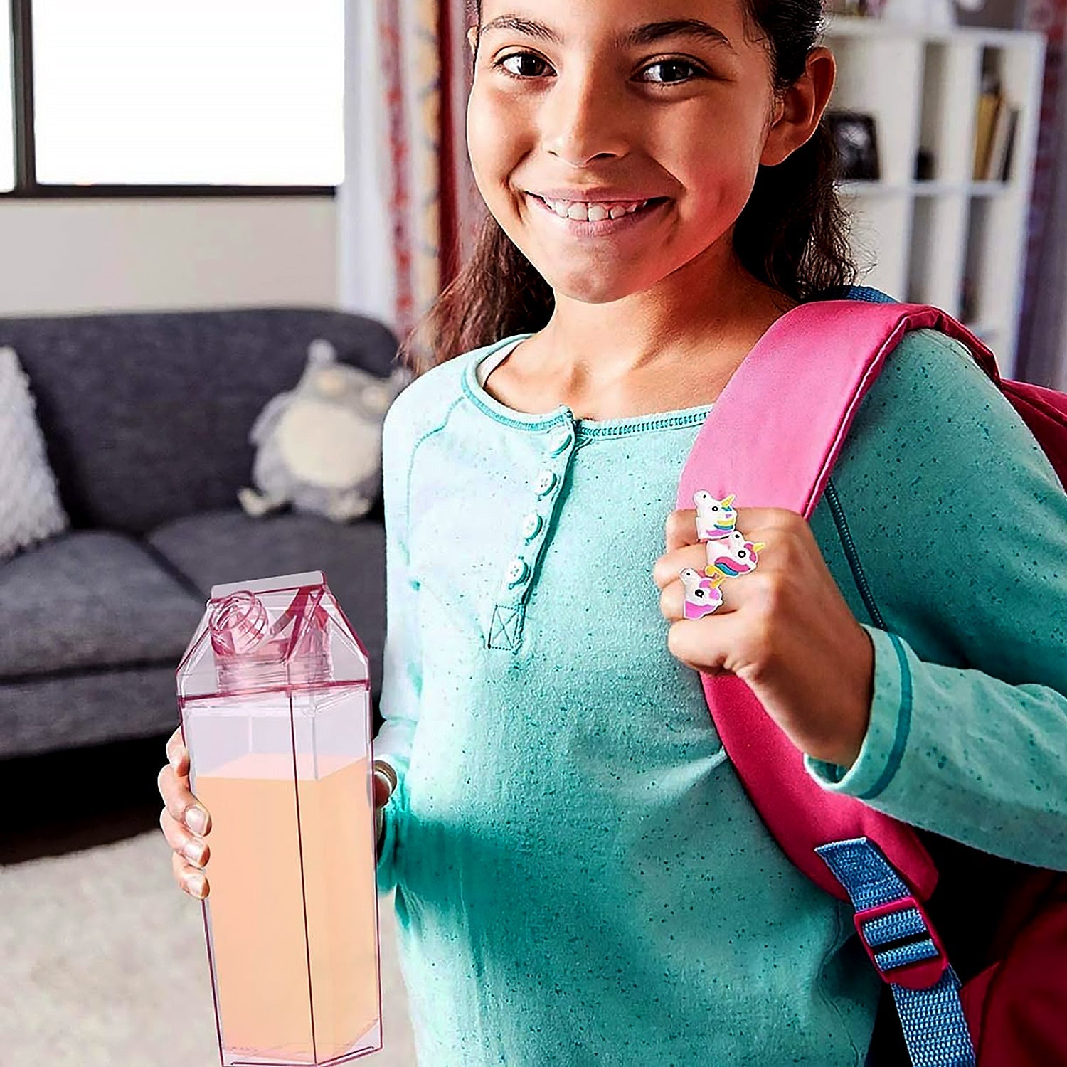 Travel-friendly clear plastic bottle for juice and water storage
