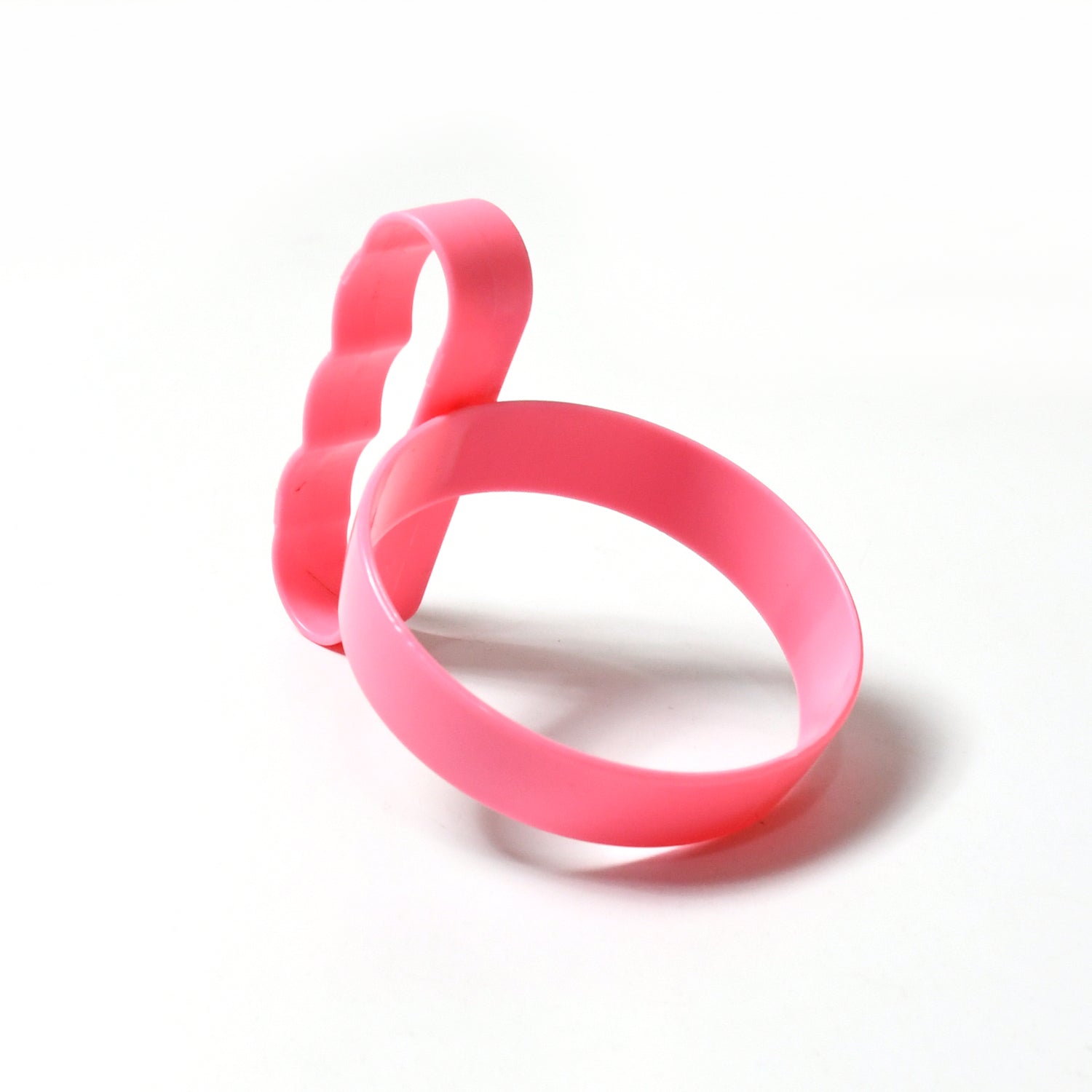 Anti-slip plastic handle fitting securely on tumbler base