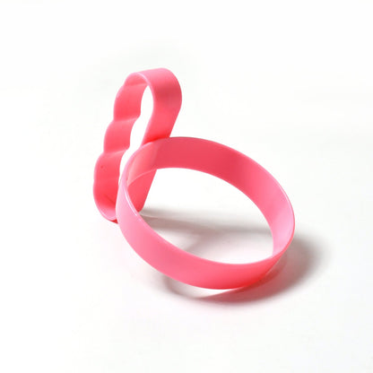 Anti-slip plastic handle fitting securely on tumbler base