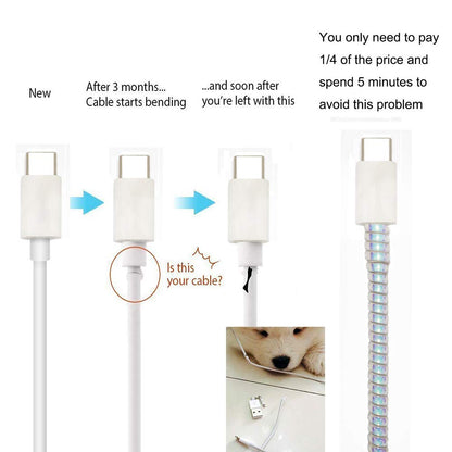 150 cm spiral wrap cable saver cord protector for USB cables