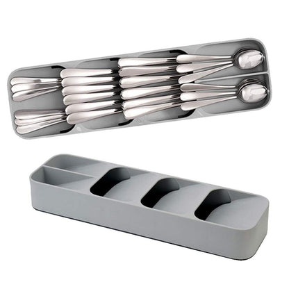 Cutlery tray box with compartments for organizing utensils and cutlery, cutlery tray box, kitchen drawer organizer, plastic cutlery organizer, spoon fork knife holder, compact cutlery storage, modular kitchen tray, utensil tray