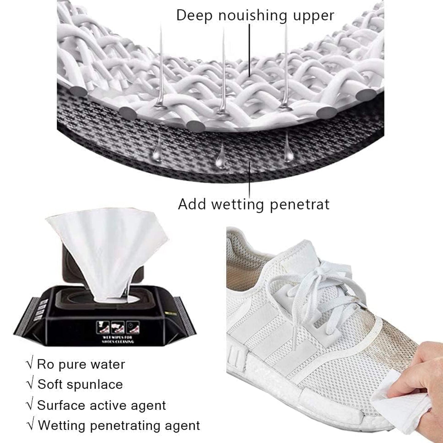 Shoe cleaning wipes in a travel-friendly pack, shoe wipes, sneaker cleaner wipes, shoe cleaning wet tissues, leather shoe cleaner, disposable shoe wipes, travel shoe wipes, quick shoe cleaning tissue