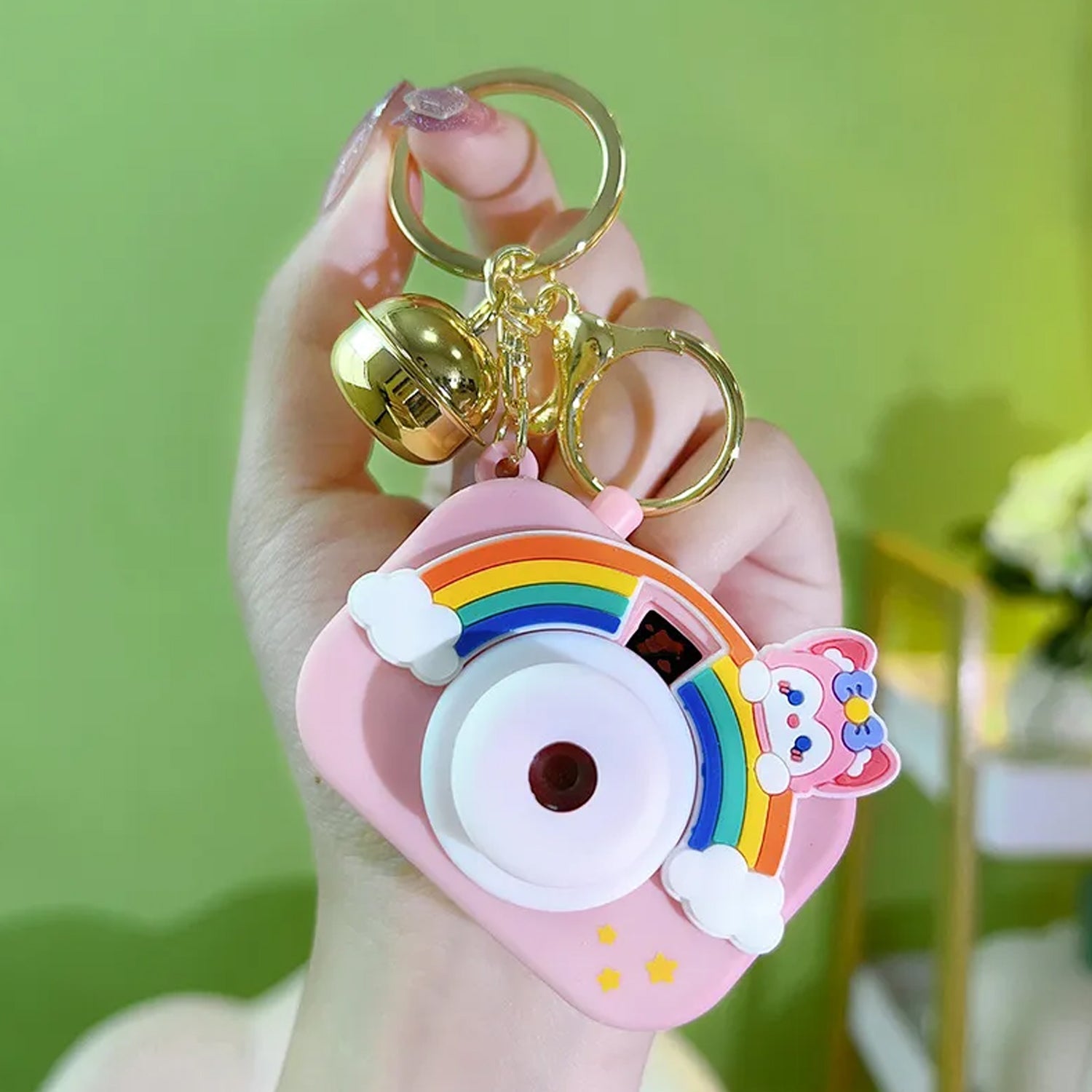 Compact creative camera keyring for daily accessory use