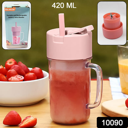 rechargeable personal juicer for fruits and veggies, compact blender for shakes and detox drinks, USB juicer bottle with built-in straw,
