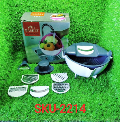 Efficient vegetable slicer and rotating basket for easy prep. vegetable cutter with drain basket, 9 in 1 slicer, kitchen fruit cutter, multi-function vegetable slicer, slicer with detachable blades, salad maker cutter