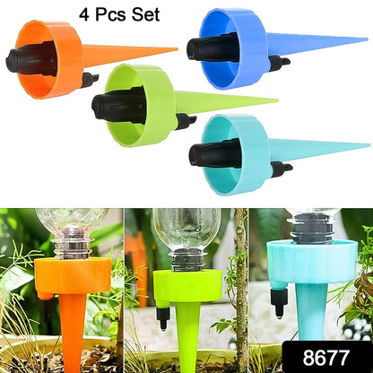 4 Pcs Auto Plant Watering Devices, eco friendly plant watering spikes, reusable bottle drip irrigation spikes