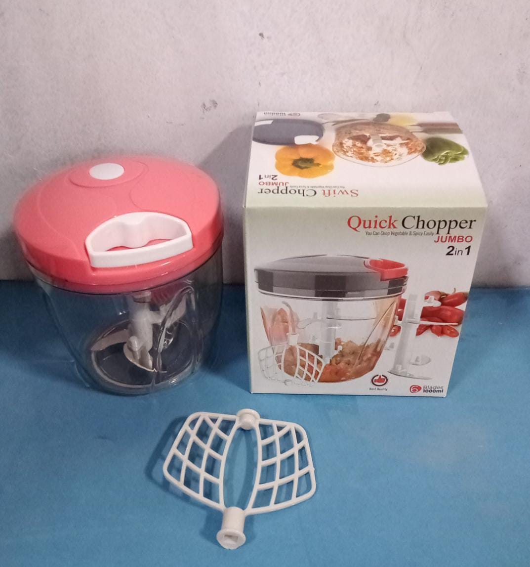 manual food chopper, vegetable chopper, hand chopper 6 blade, onion cutter, manual mixer, pull cord chopper, kitchen cutter, abs chopper, chopper 1000ml