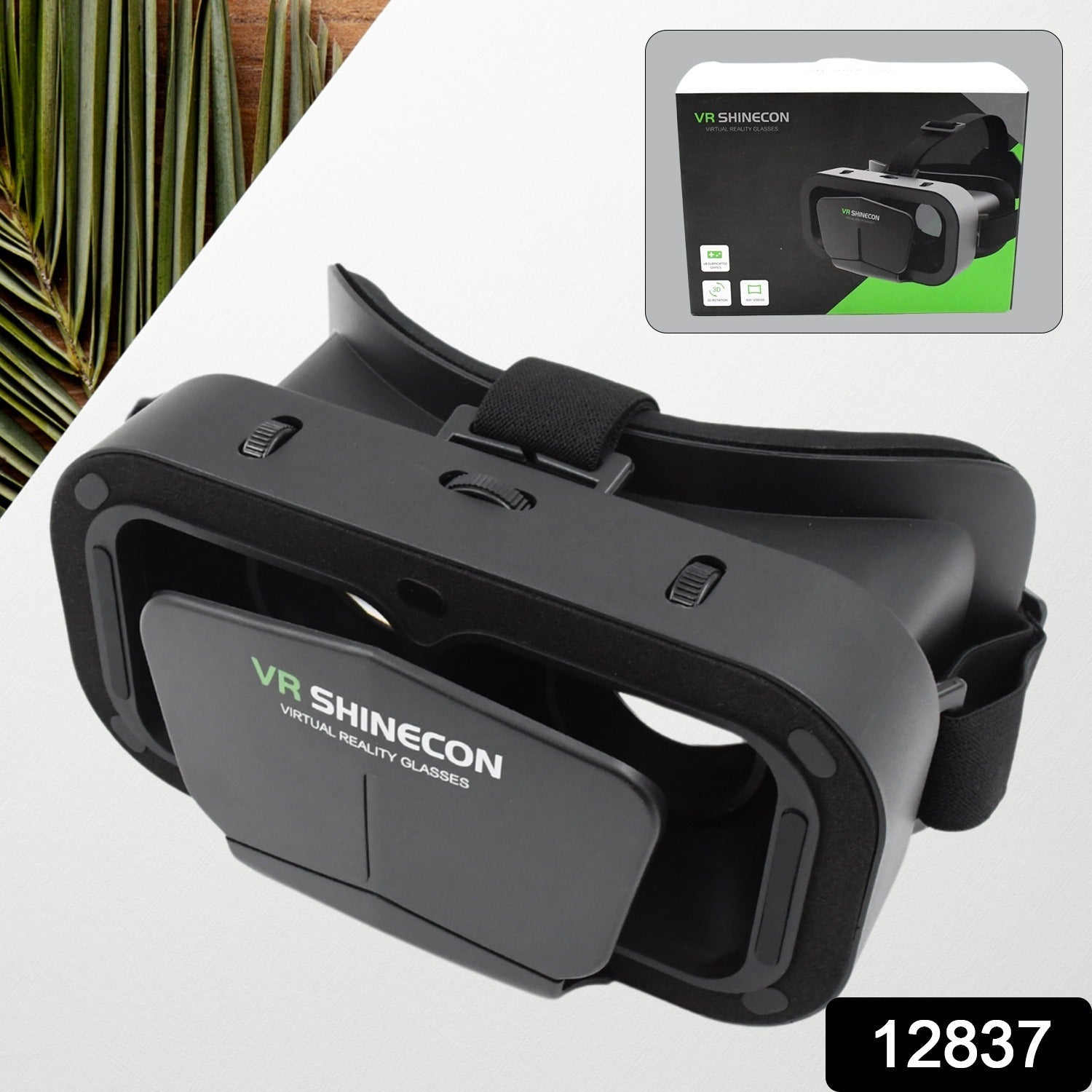 smartphone VR box for 360 video and gaming, adjustable VR headset with head strap and lens, virtual reality glasses for iOS and Android users, VR headset for cinematic experience on phone,